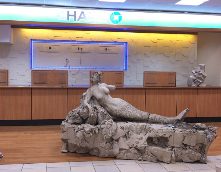 'mermaid / pig / bro w/hat (installation view, 104 Delancey Street, New York), Urs Fischer
