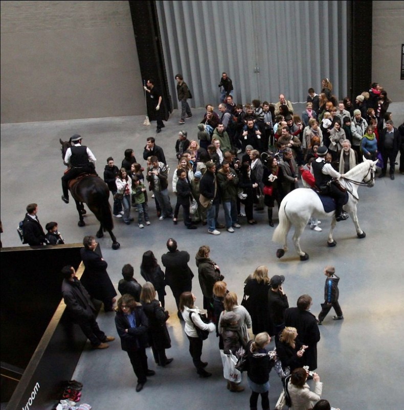 Tania Bruguera's 'Tatlin's Whisper #5', staged in the Turbine Hall at tate Modern, London in 2008