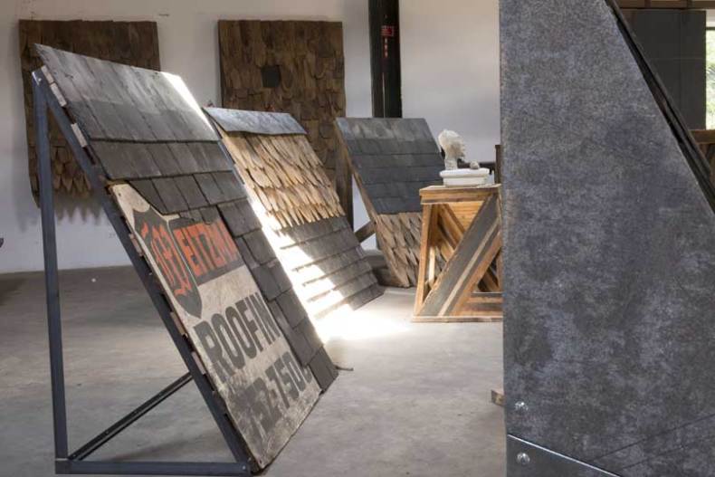 Theaster Gates' 'Roof' (set up in studio).