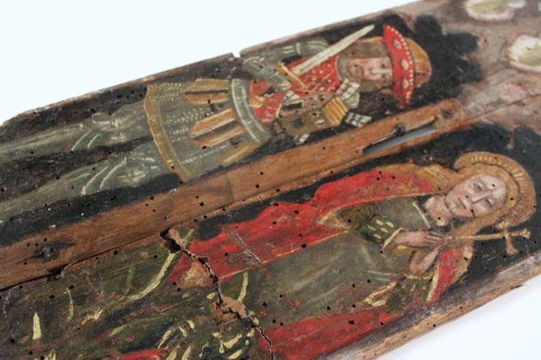 Recovered panels from Holy Trinity Torbryan.