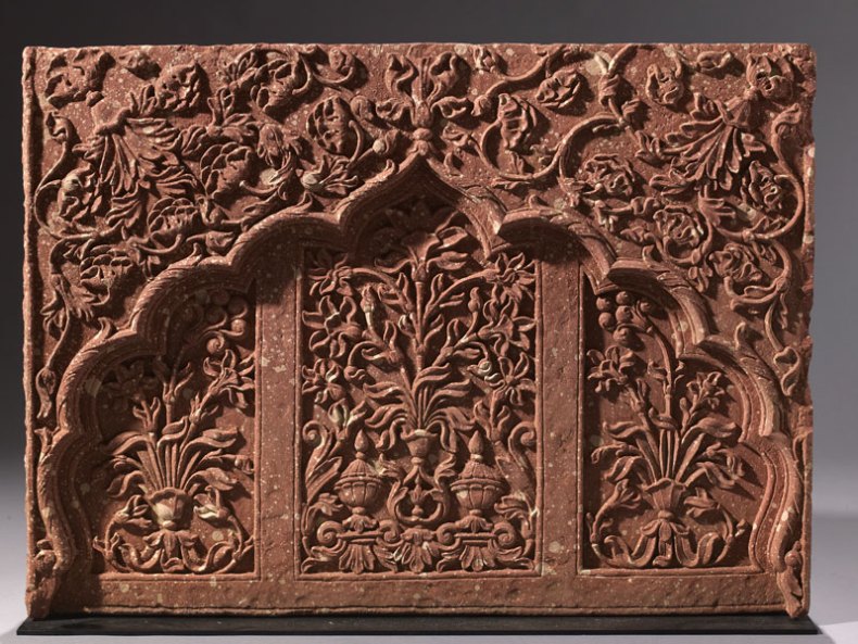 Jali, (c. 1680–1730), Indian, probably Rajasthan, red stone, 72 × 97cm.