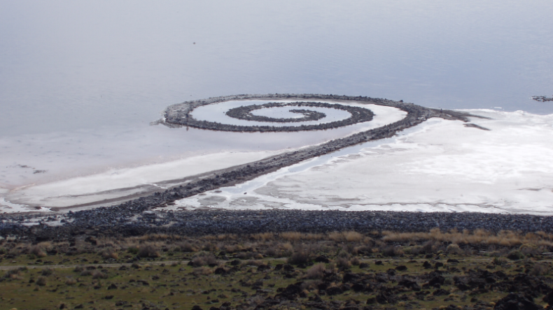 Smithson's work was submerged for years, but has resurfaced as water levels in the region fall.