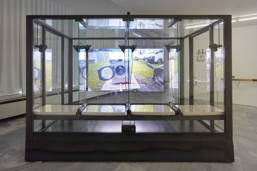 Installation view of 'Betamale Trilogy (Class Cabin)' (2015, Jon Rafman. Photo: Simon Vogel; courtesy Julia Stoschek Collecktion; © Jon Rafman/Future Gallery, Berlin