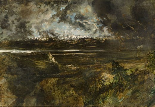 Mont Blanc Seen from La Faucille, Storm Effect (begun 1834), Théodore Rousseau. Ny Carlsberg Glyptotek, Copenhagen