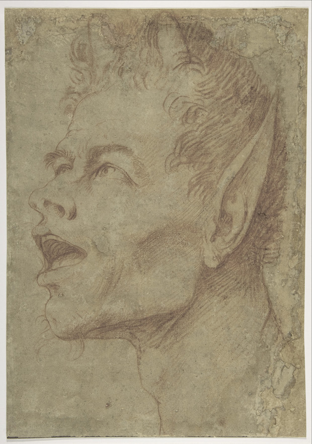 Head of a Satyr Facing Left, (c. 1625-30), Jusepe de Ribera.