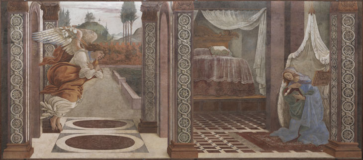 The Annunciation of San Martino alla Scala (1481), Sandro Botticelli. Galleria degli Uffizi, Florence