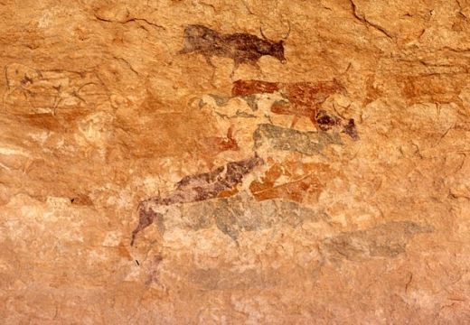 Rock art at the Unesco World Heritage Site of Tassili n'Ajjer in Algeria. Photo: Wikimedia Commons