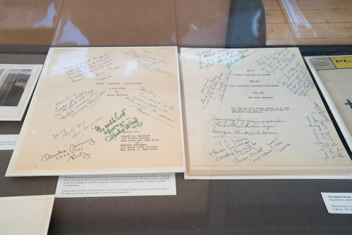 The Baldwin display at the Schomburg Center. Courtesy of Jonathan Blanc/Schomburg Center for Research in Black Culture, New York Public Library