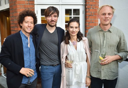 Michael Armitage, Eugenio Re Rebaudengo, Olga Donskova and Nick Goss at the Apollo summer party 2017. Photo © Nick Harvey