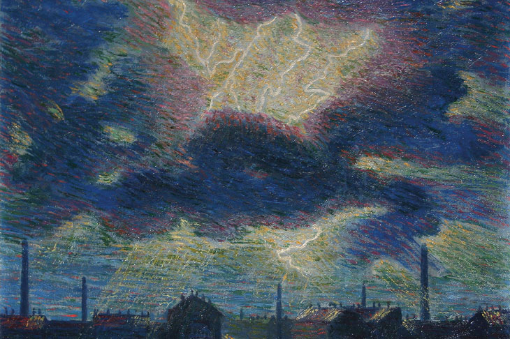 Lampi (Flashes) (detail; 1909–10), Luigi Russolo. Galleria dello Scudo at Flashback