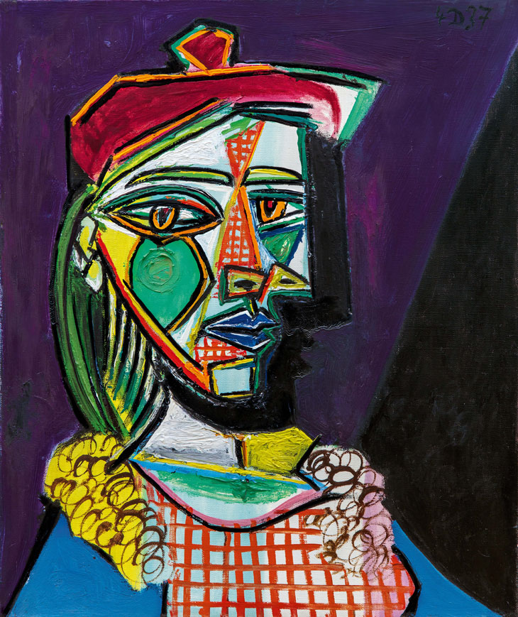 Femme au béret et à la robe quadrillée (Marie-Thérèse Walter) (1937), Picasso.