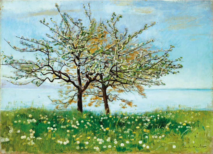 Spring Landscape with Flowering Trees, Ferdinand Hodler