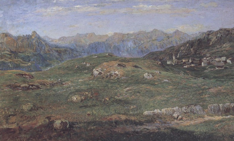 In alta pace. Tramonto, c. 1912. Alberto Falchetti, Galleria d'Arte Moderna, Turin