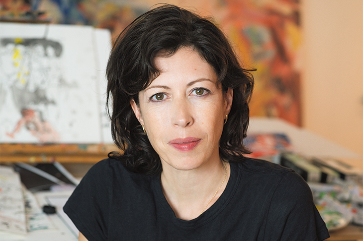Cecily Brown photographed in her studio in New York in July 2018.