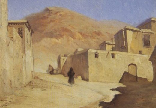 Toward Damascus at the Foot of Mount Qassioun, Muhajreen Quarter, c. 1933, Mustafa Farroukh, Collection Hani Farroukh
