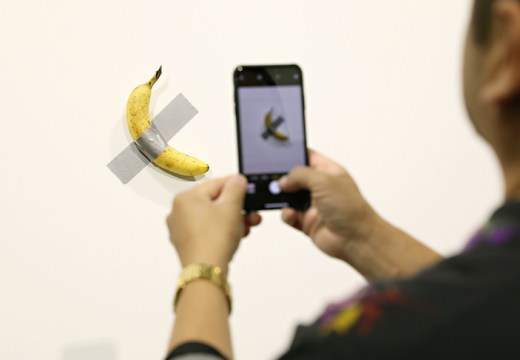 Maurizio Cattelan's Comedian at Art Basel Miami Beach.