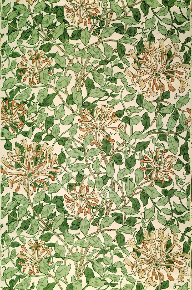 ‘Honeysuckle’ wallpaper (c. 1883), May Morris.