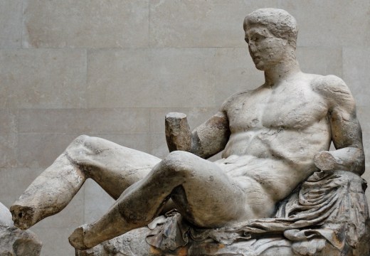 The Dionysos pediment from the Parthenon marbles at the British Museum.