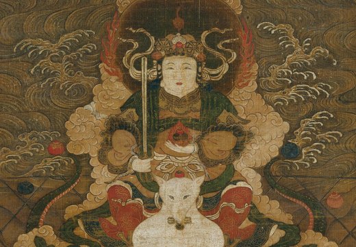 Hanging scroll depicting the goddess Dakini (detail; 14th century), Japan. Metropolitan Museum of Art, New York