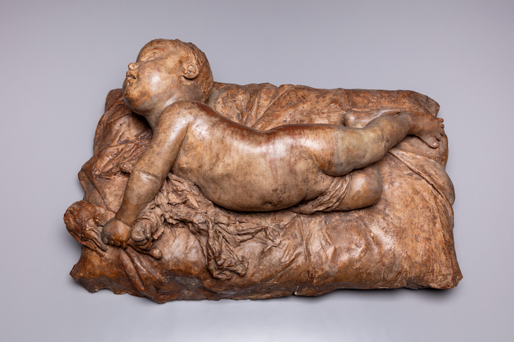 A Baby Rolling Over (1884–87), Agustín Querol y Subirats.