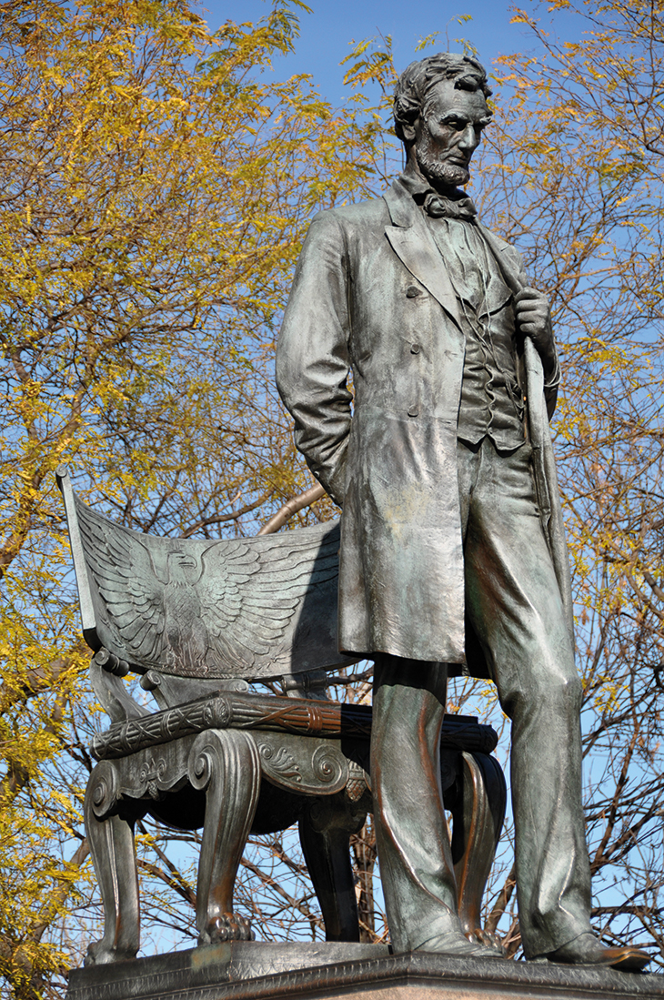 Abraham Lincoln: The Man (1887), Augustus Saint-Gaudens, installed in Lincoln Park, Chicago.