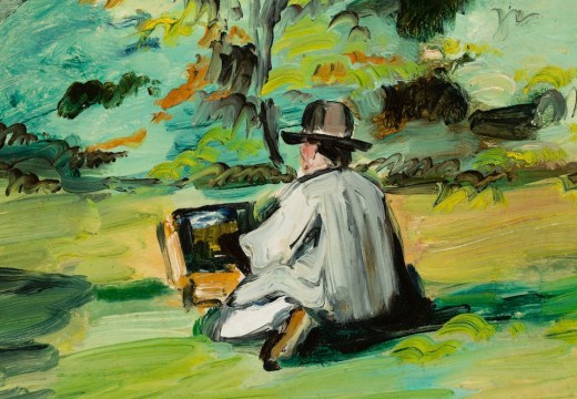 A Painter at Work (Justin Gabet) (detail; c. 1874–75), Paul Cézanne.