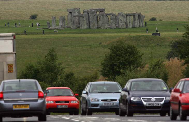 The A303 as it passes Stonehenge.