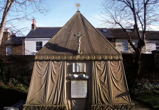 The tomb of Richard and Isabel Burton at the church of St Mary Magdalen, Mortlake, built 1891.