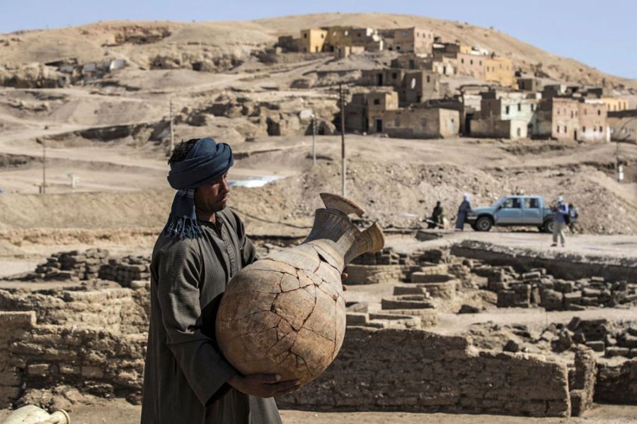 Urban development: on site at the newly discovered ancient Egyptian city known as the Rise of Aten (photo: April 2021).