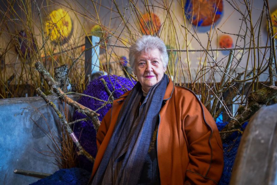 Sheila Hicks at an exhibition of her work at the Chaumont-sur-Loire castle in 2017.