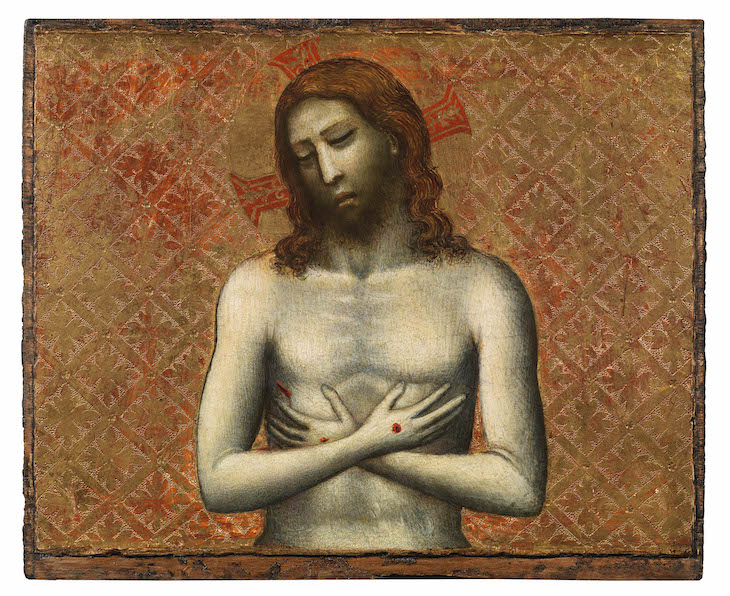 Christ as the Man of Sorrows (first half of 14th century), Giovanni Baronzio. Moretti Fine Art at Monaco Art Week