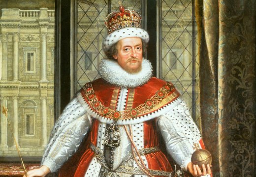 James VI & I (detail; c. 1620), Paul Van Somer.