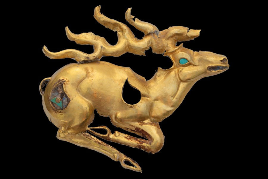 Stag plaque, 8th–6th century BC, Eleke Sazy burial complex, Kazakhstan.