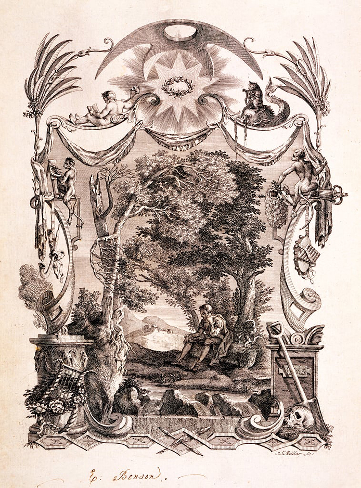 Plate by Thomas Bentley from Designs by Mr. R. Bentley, for Six Poems by Mr. T. Gray (1753)