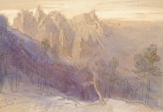 The Forest of Bavella, Corsica, 7:10 am, 29 April 1868 (1868), Edward Lear. Photo: Woolley and Wallis Salerooms Ltd.